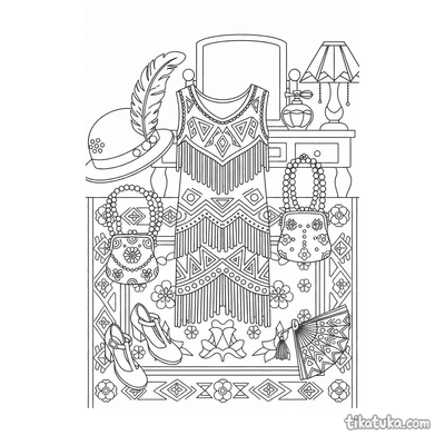 1920s Flapper Dress Bedroom Flat Lay