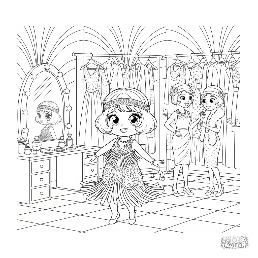 1920s Flapper Dress Runway Backstage
