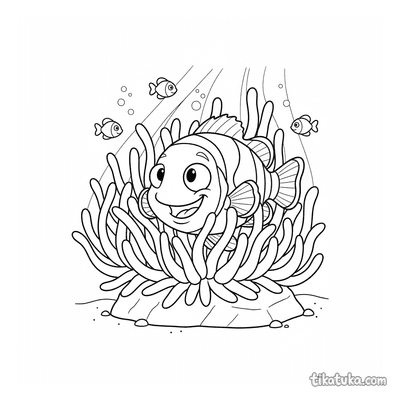Anemonefish Playing in Tentacles