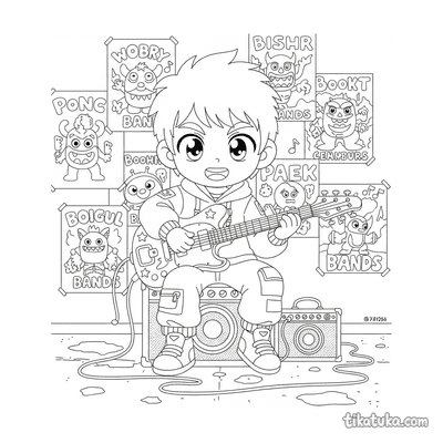 Kid Guitarist in Garage