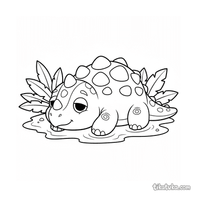 Ankylosaurus Sunbathing on the Beach