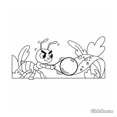 Ant Tugging a Dewdrop