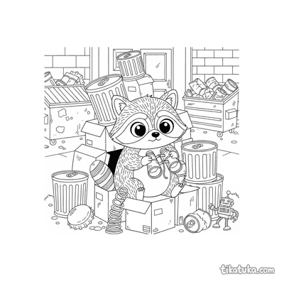 Anxious Raccoon with Binoculars
