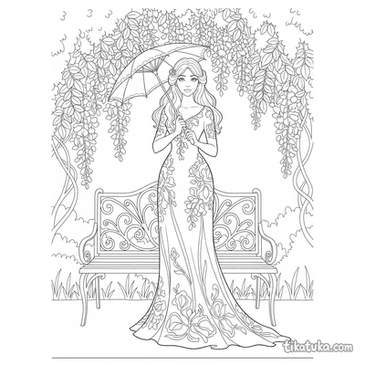 Art Nouveau Garden Party Gown