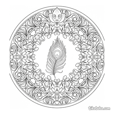 Art Nouveau Peacock Feather Mandala