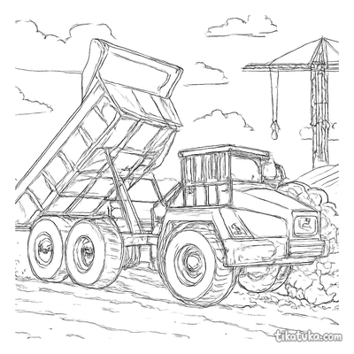 Articulated Dump Truck Unloading