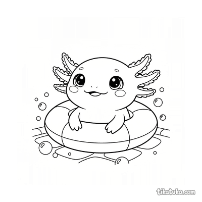 Axolotl in a Swim Ring