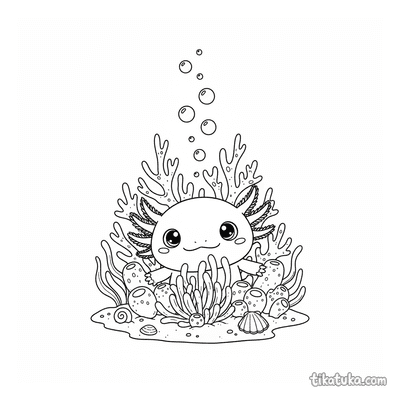 Axolotl in a Coral Reef