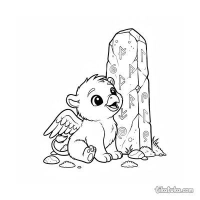 Baby Griffin at Rune Monolith