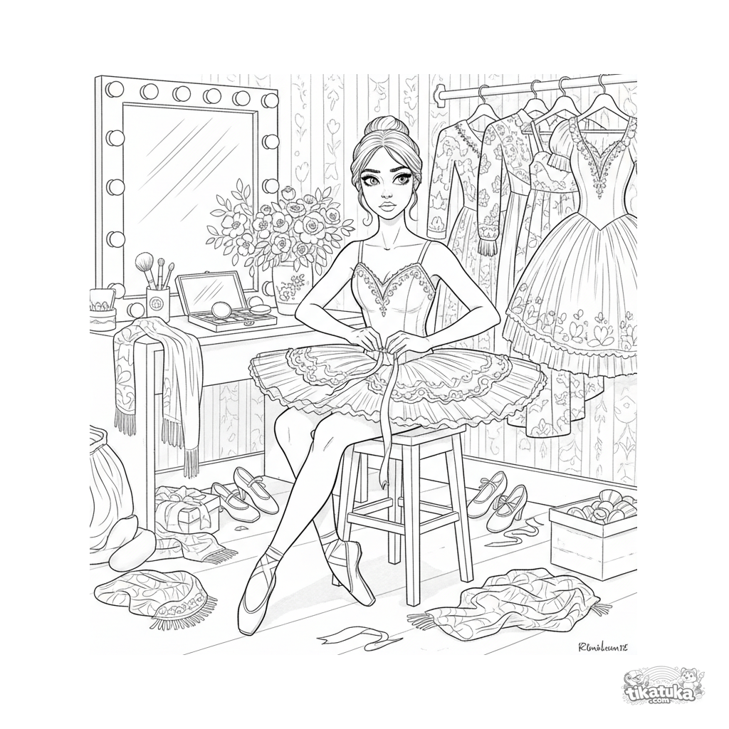 Ballet Tutu Backstage in Dressing Room