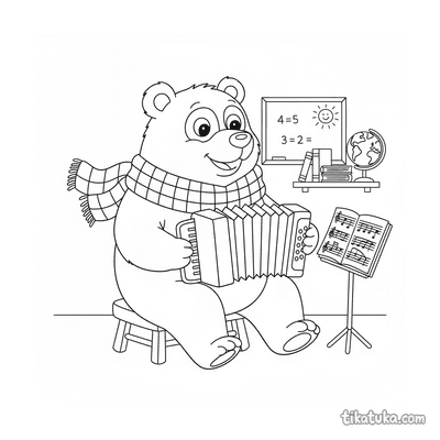 Bear Musician with Accordion