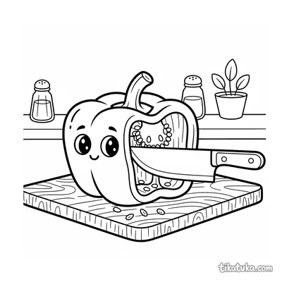 Bell Pepper on Cutting Board