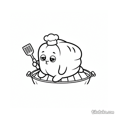 Bell Pepper Chef on the Grill