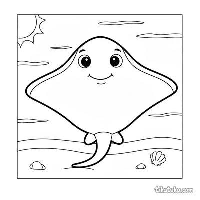 Big Friendly Stingray on Sandy Floor