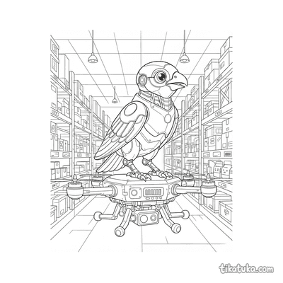Bird Robot Perched on a Drone