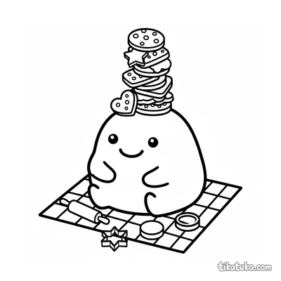 Blob Monster Building Cookie Tower