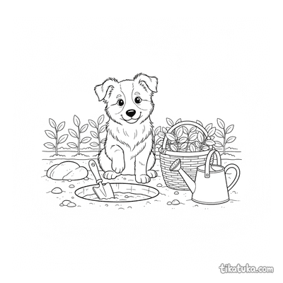 Border Collie Puppy in the Garden