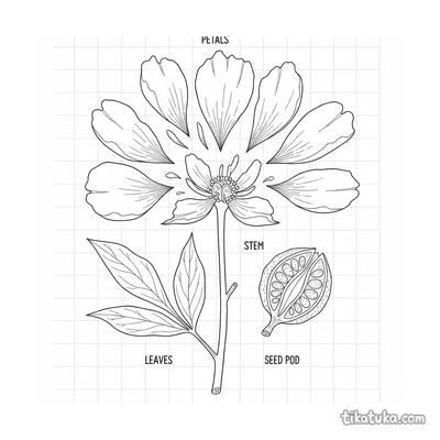 Botanical Pressed Peony Flat Lay