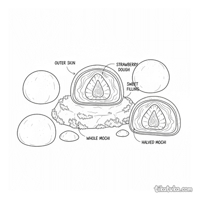Botanical Study of Strawberry Mochi