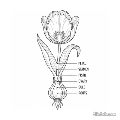 Botanical Tulip Cross-Section