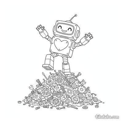 Friendly Robot with Heart Panel