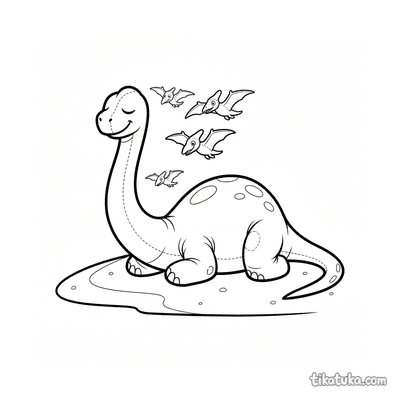 Brachiosaurus Sleeping on the Beach