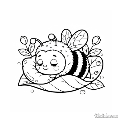 Bumblebee Napping in Leaf
