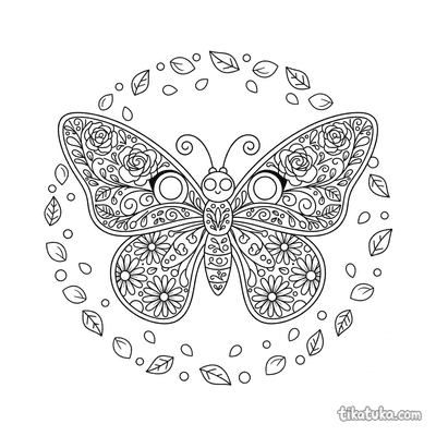 Butterfly Wing Floral Mandala
