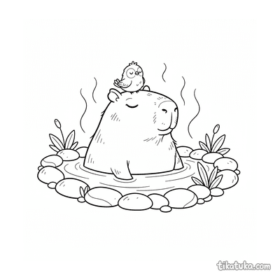 Capybara in a Hot Spring