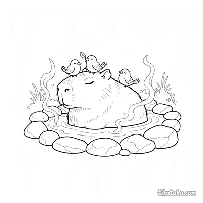 Capybara in a Warm Spring