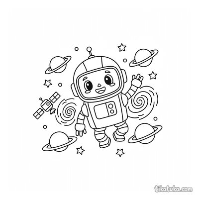 Astronaut Robot in Space