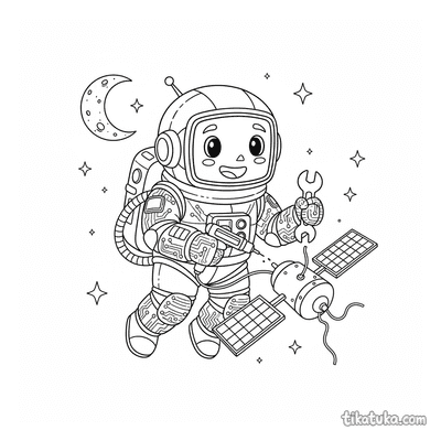 Astronaut Robot in Space