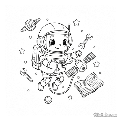 Astronaut Robot in Space