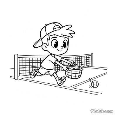 Cartoon Ball Boy Chasing Stray Ball