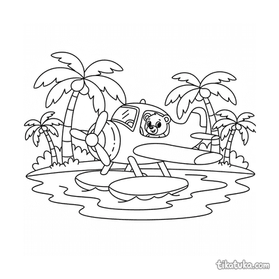 Seaplane on Tropical Lake