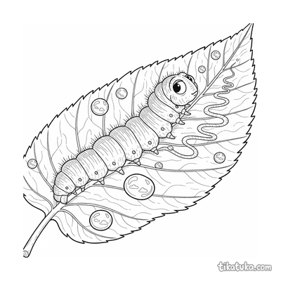 Caterpillar Inspecting Dew Trails
