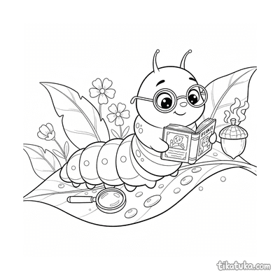 Caterpillar with a Book