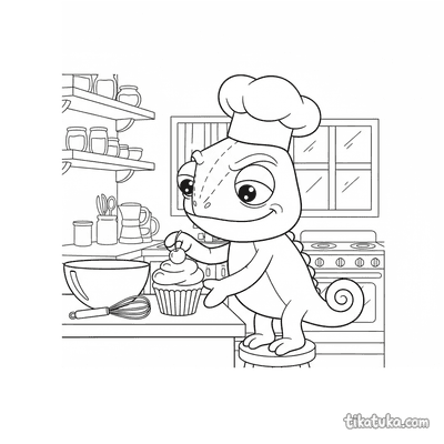 Chameleon Radik Baking Cupcakes