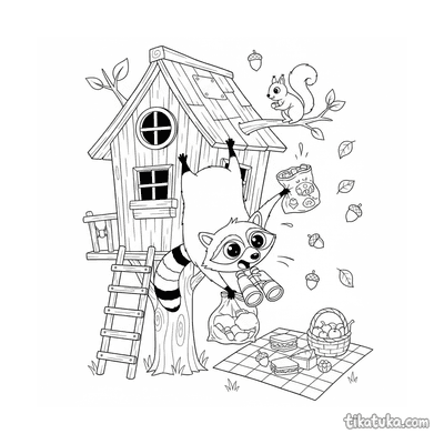 Chaotic Raccoon in Treehouse