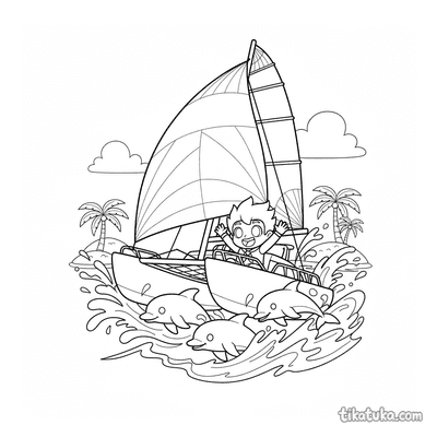 Catamaran Race in Tropical Bay