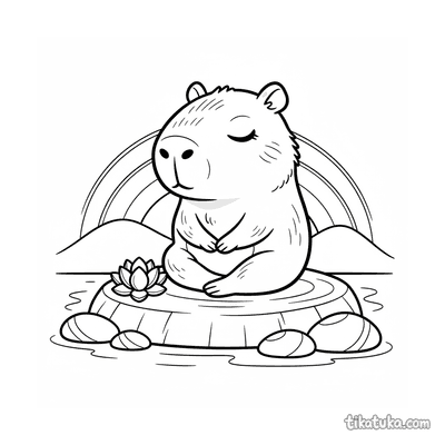 Chibi Capybara Meditating