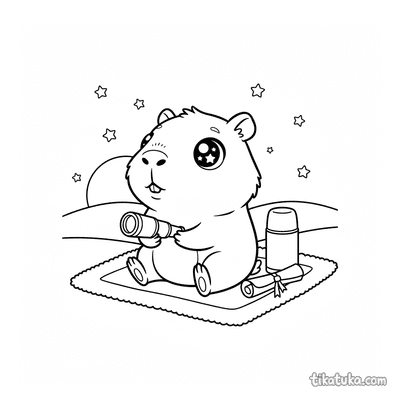 Capybara Stargazer Greets Sunset