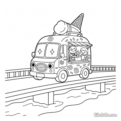 Chibi Ice Cream Truck on the Bridge