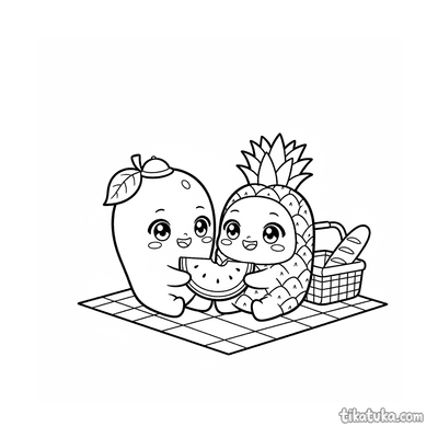 Chibi Mango and Pineapple Picnic