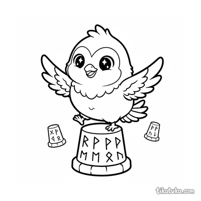 Chibi Phoenix on Rune Pillar