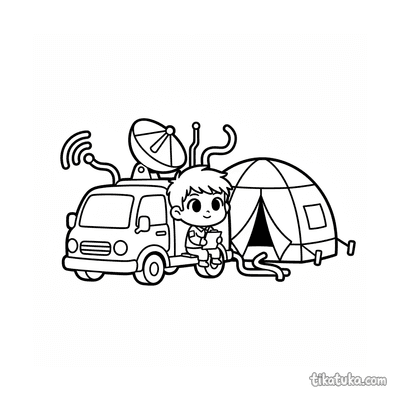 Radio Truck near Command Tent