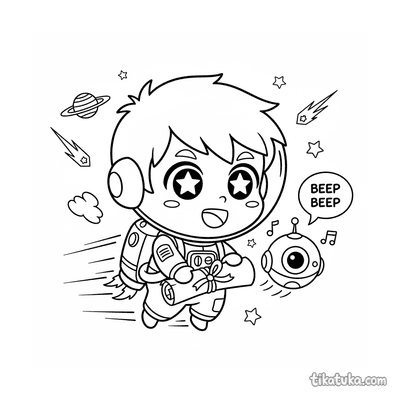 Chibi Space Explorer with Jetpack