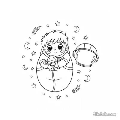 Child Astronaut in a Sleeping Bag