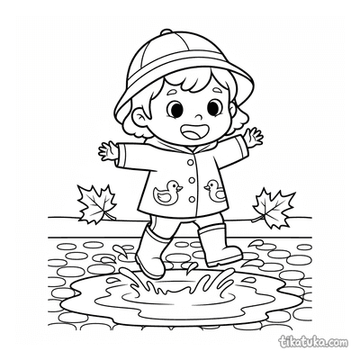 Child Jumping in a Puddle