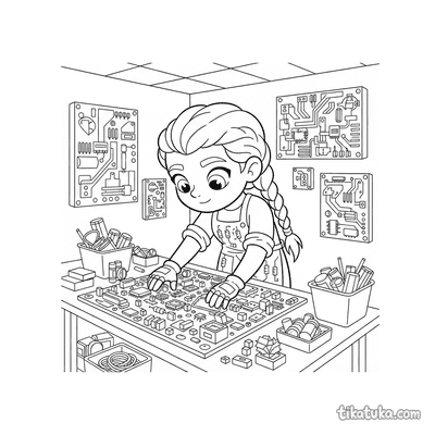Circuit Board Artist in Workshop